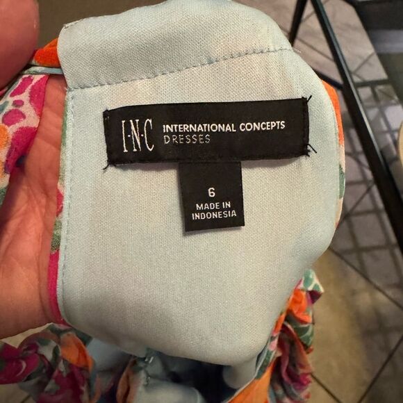 INC International Concepts Floral-Print Halter Maxi Dress Tropical Rose Sz 6 - Picture 12 of 12